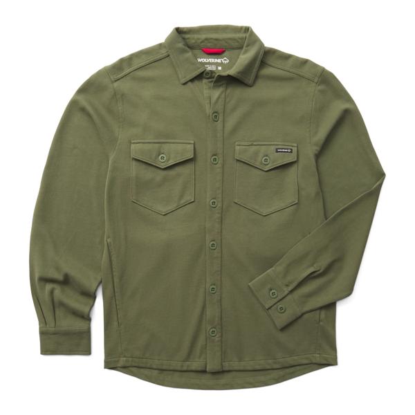 Harbor Jersey Overshirt, Light Oliver, dynamic