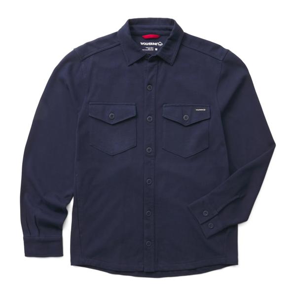 Harbor Jersey Overshirt, True Navy, dynamic