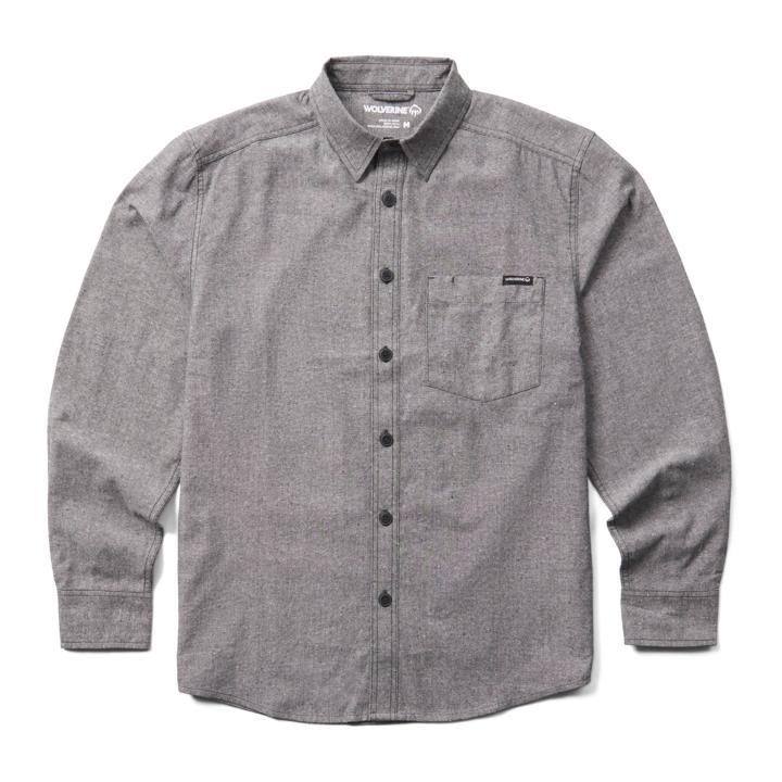 Re-Built Long Sleeve Flannel Shirt, Gray Chambray, dynamic
