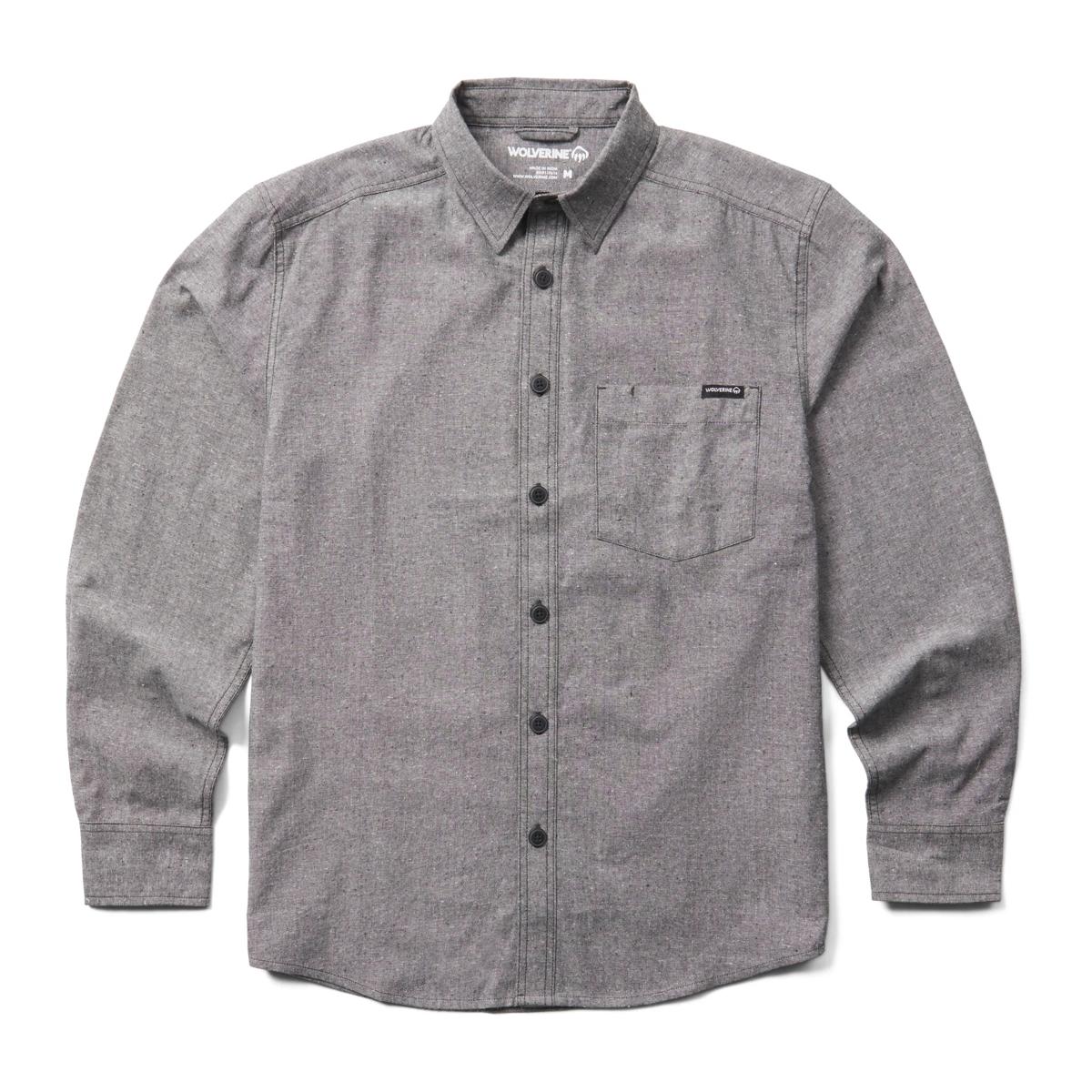 Re-Built Long Sleeve Flannel Shirt, Gray Chambray, dynamic 1