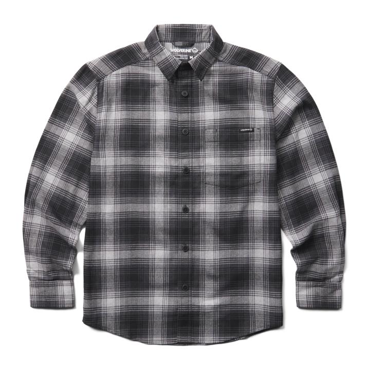 Re-Built Long Sleeve Flannel Shirt, Gray Plaid, dynamic