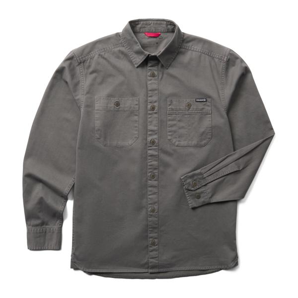 Leland Twill Work Long Sleeve Shirt, Greystone, dynamic