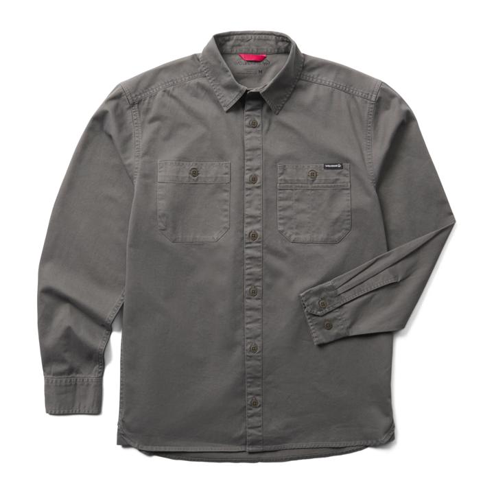 Leland Twill Work Long Sleeve Shirt, Greystone, dynamic