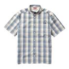 Vented Plaid Short Sleeve Work Shirt, Stone, dynamic 1