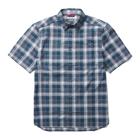 Built Stretch Short Sleeve Plaid Shirt, Stormy Blue, dynamic 1