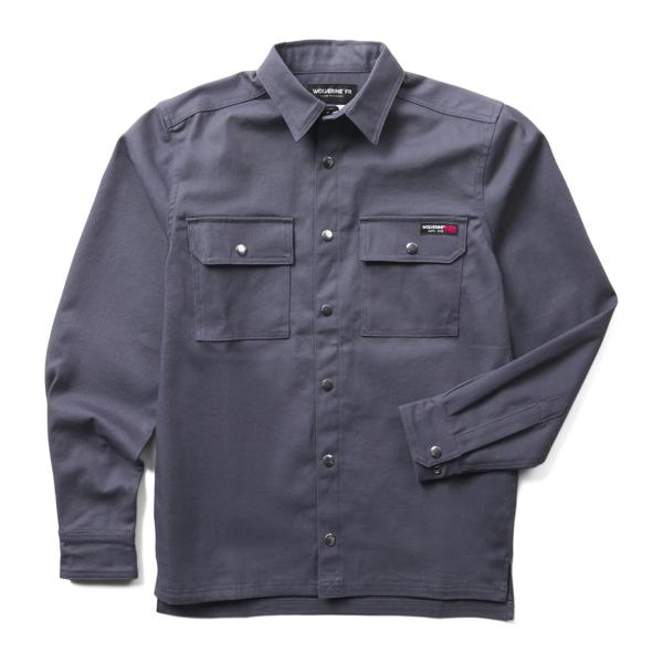 FR Built Stretch Canvas Shirt Jac, Charcoal, dynamic