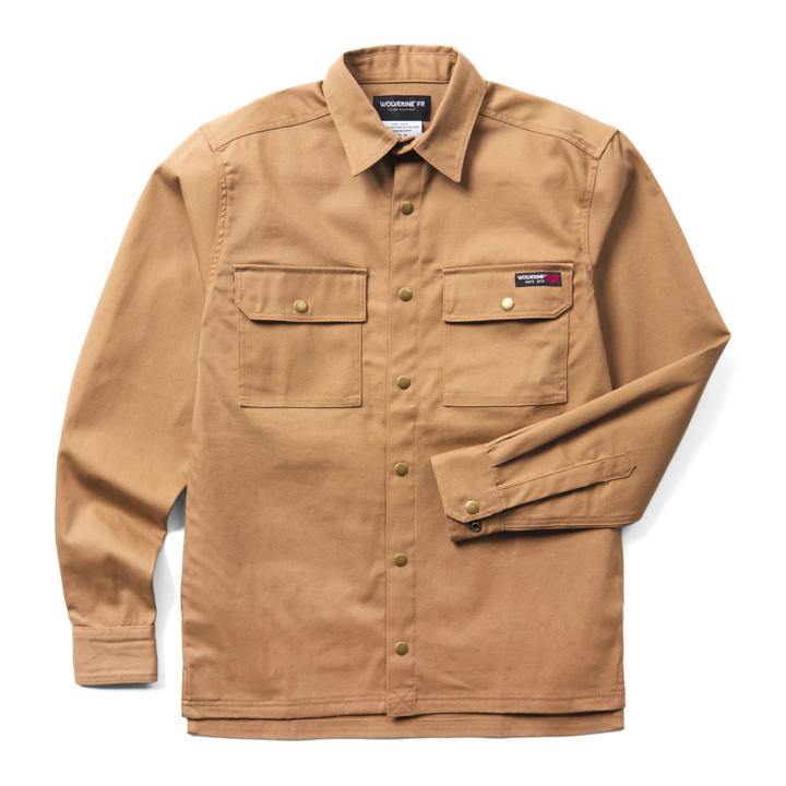 FR Built Stretch Canvas Shirt Jac, Hickory, dynamic