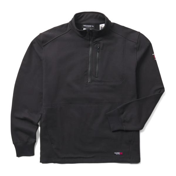 FR Built/Stretch Quarter Zip Fleece, Black, dynamic