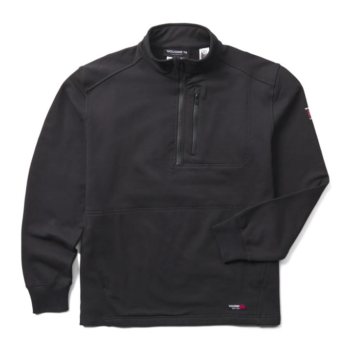 FR Built/Stretch Quarter Zip Fleece, Black, dynamic