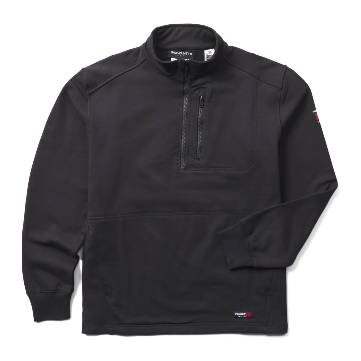 FR Built/Stretch Quarter Zip Fleece, Black, dynamic 1