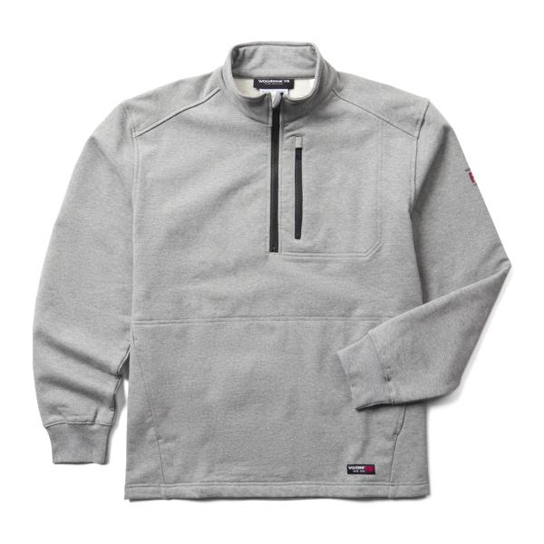 FR Built/Stretch Quarter Zip Fleece, Light Gray, dynamic
