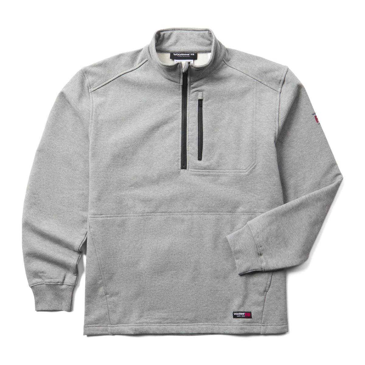 FR Built/Stretch Quarter Zip Fleece, Light Gray, dynamic 1