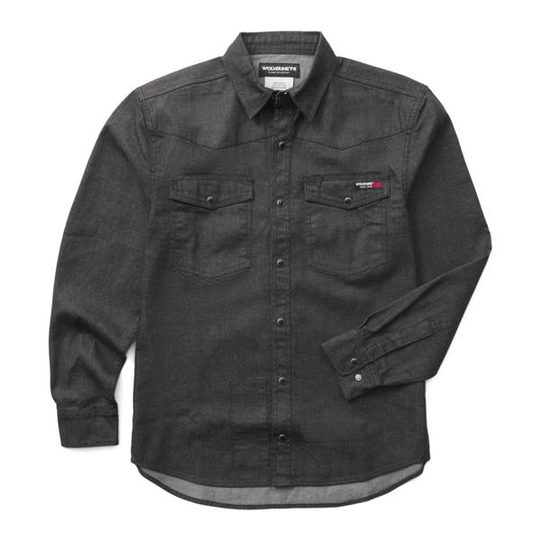 FR Denim Rancher Long Sleeve Shirt, Black, dynamic