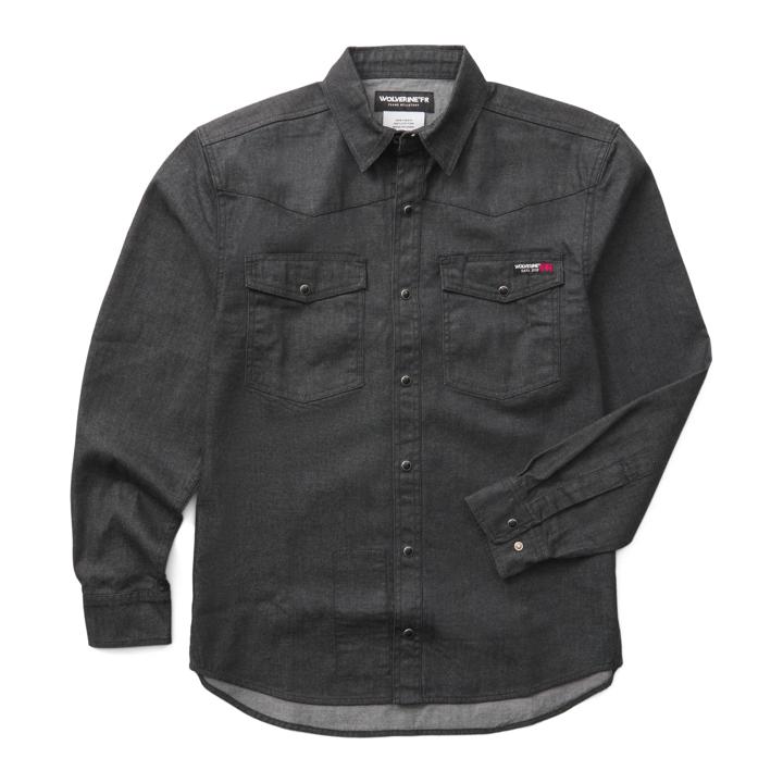 FR Denim Rancher Long Sleeve Shirt, Black, dynamic