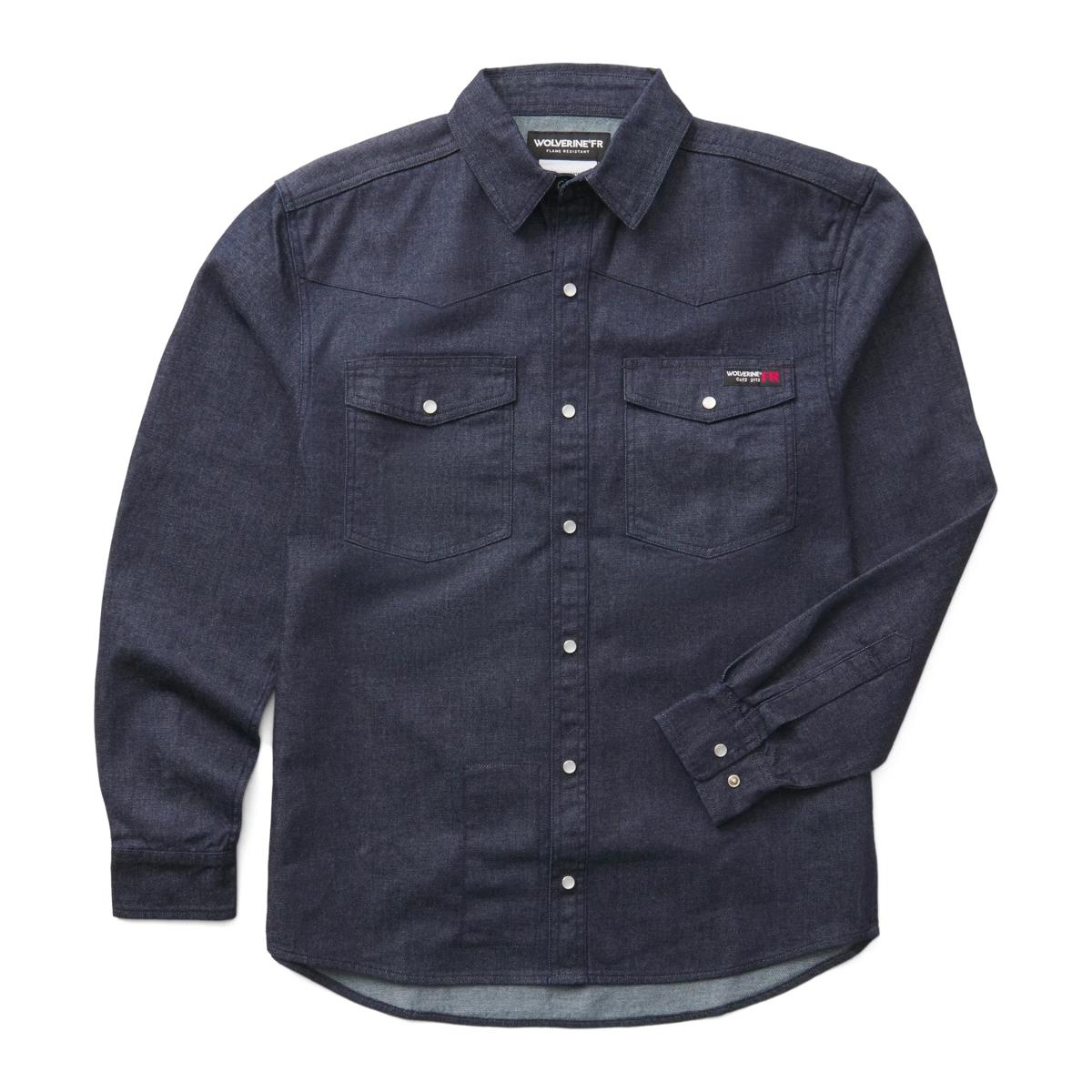 FR Denim Rancher Long Sleeve Shirt, Dark Wash, dynamic 1