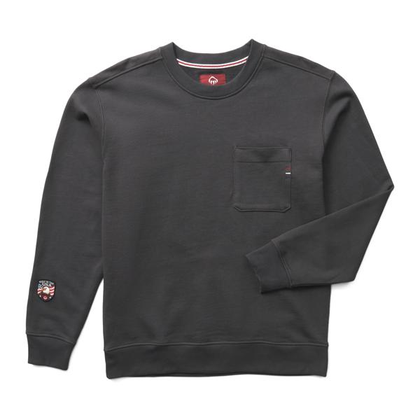 USA-Built Crewneck Pullover, Coal, dynamic
