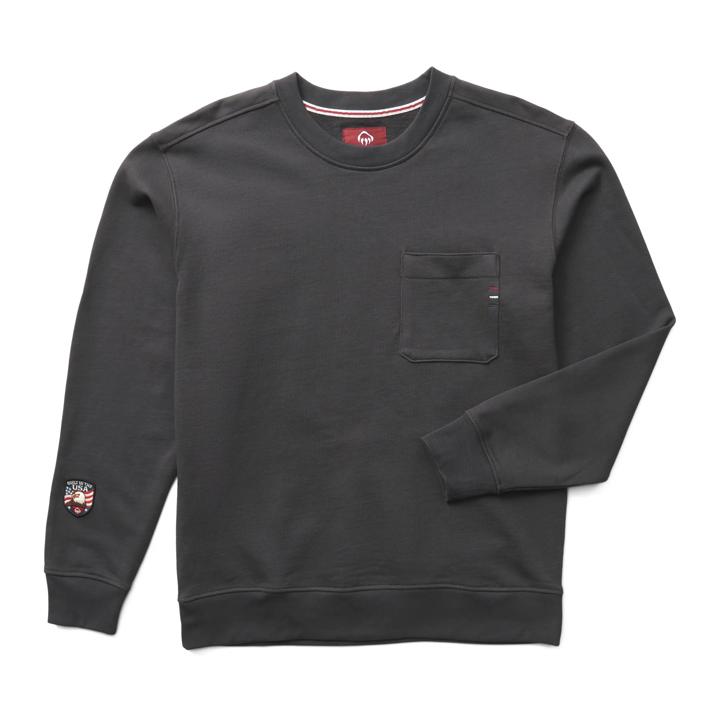 USA-Built Crewneck Pullover, Coal, dynamic