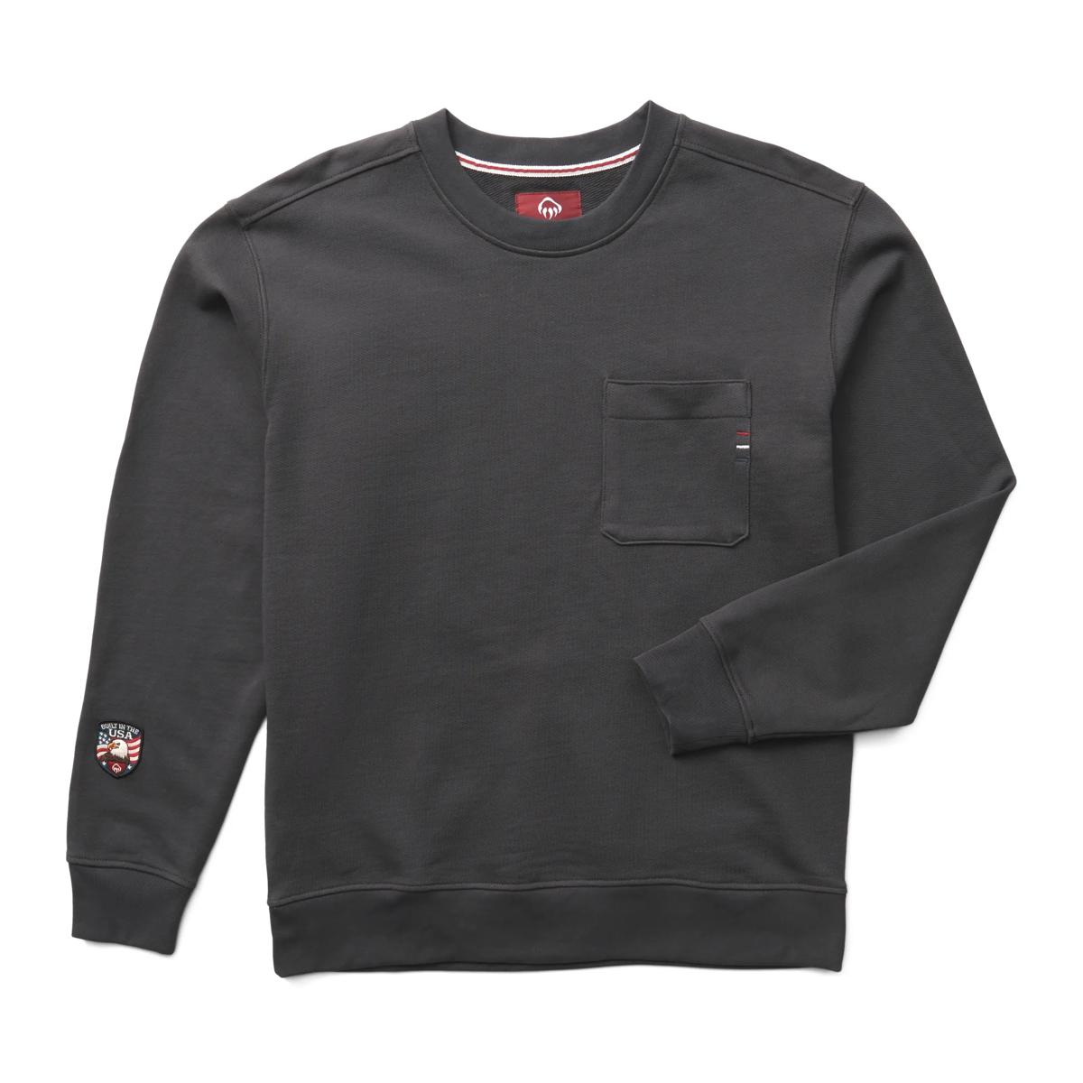 USA-Built Crewneck Pullover, Coal, dynamic 1