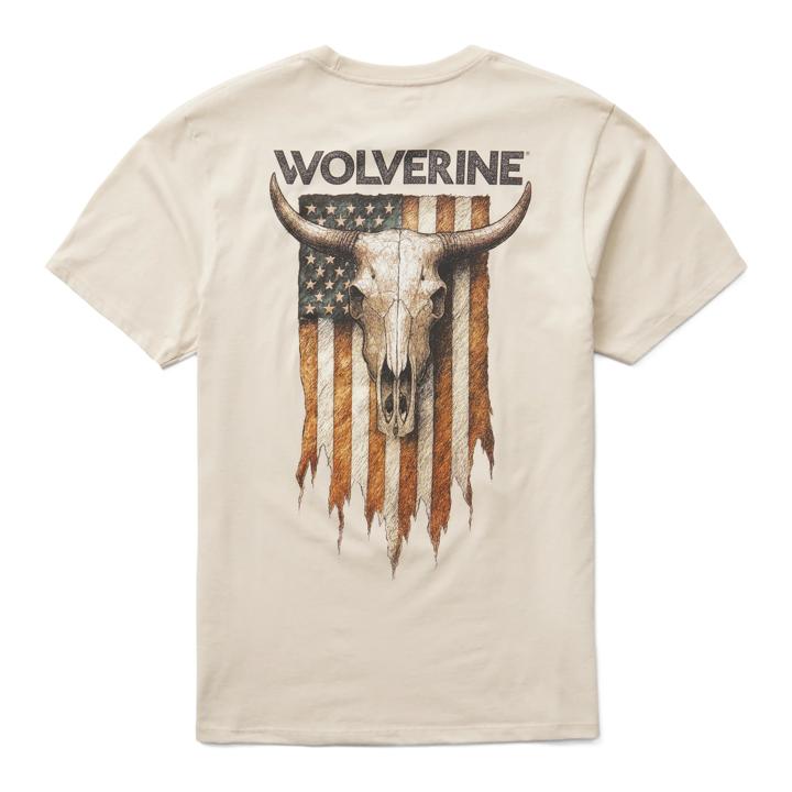 Short Sleeve Graphic Tee, Steer Patriot Natural, dynamic