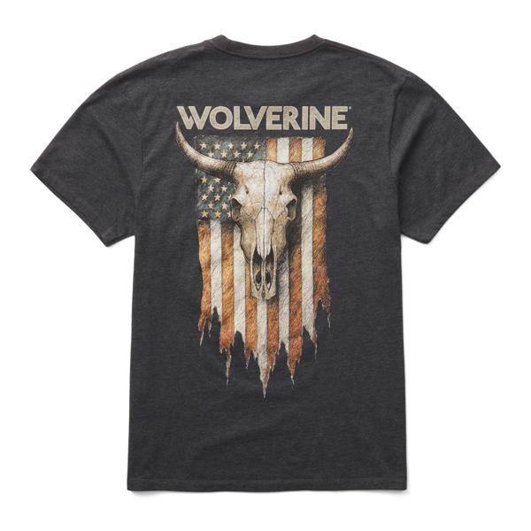 Short Sleeve Graphic Tee, Steer Patriot Charcoal Heather, dynamic
