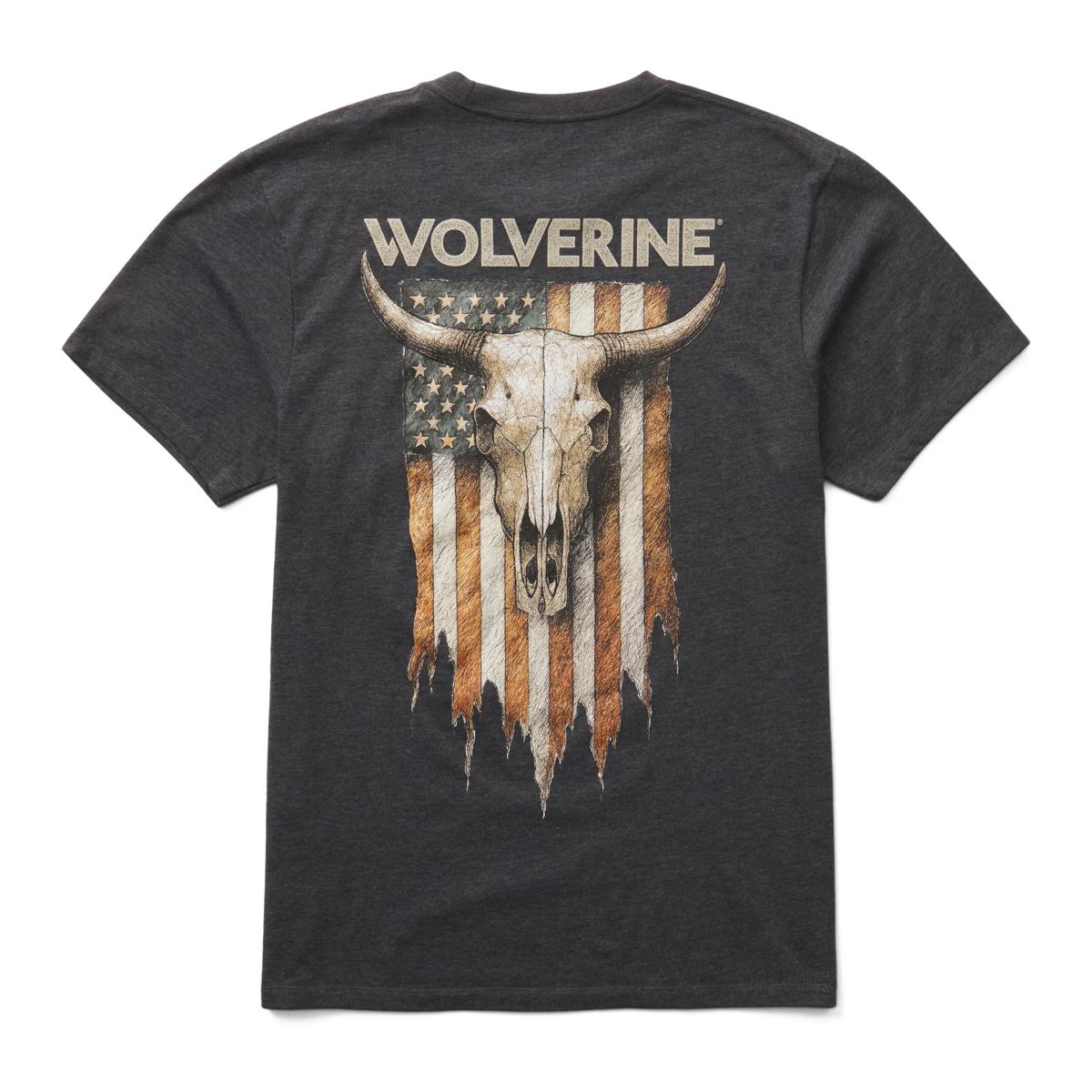 Short Sleeve Graphic Tee, Steer Patriot Charcoal Heather, dynamic 1