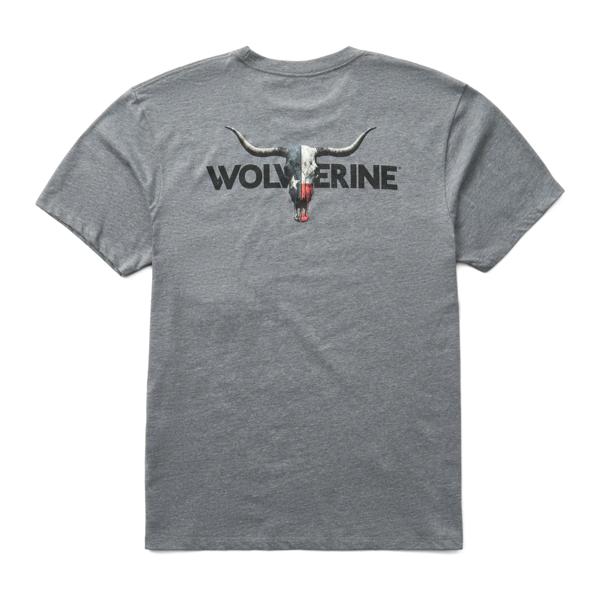 Short Sleeve Rodeo Graphic Tee, Texas Steer Light Gray Heather, dynamic