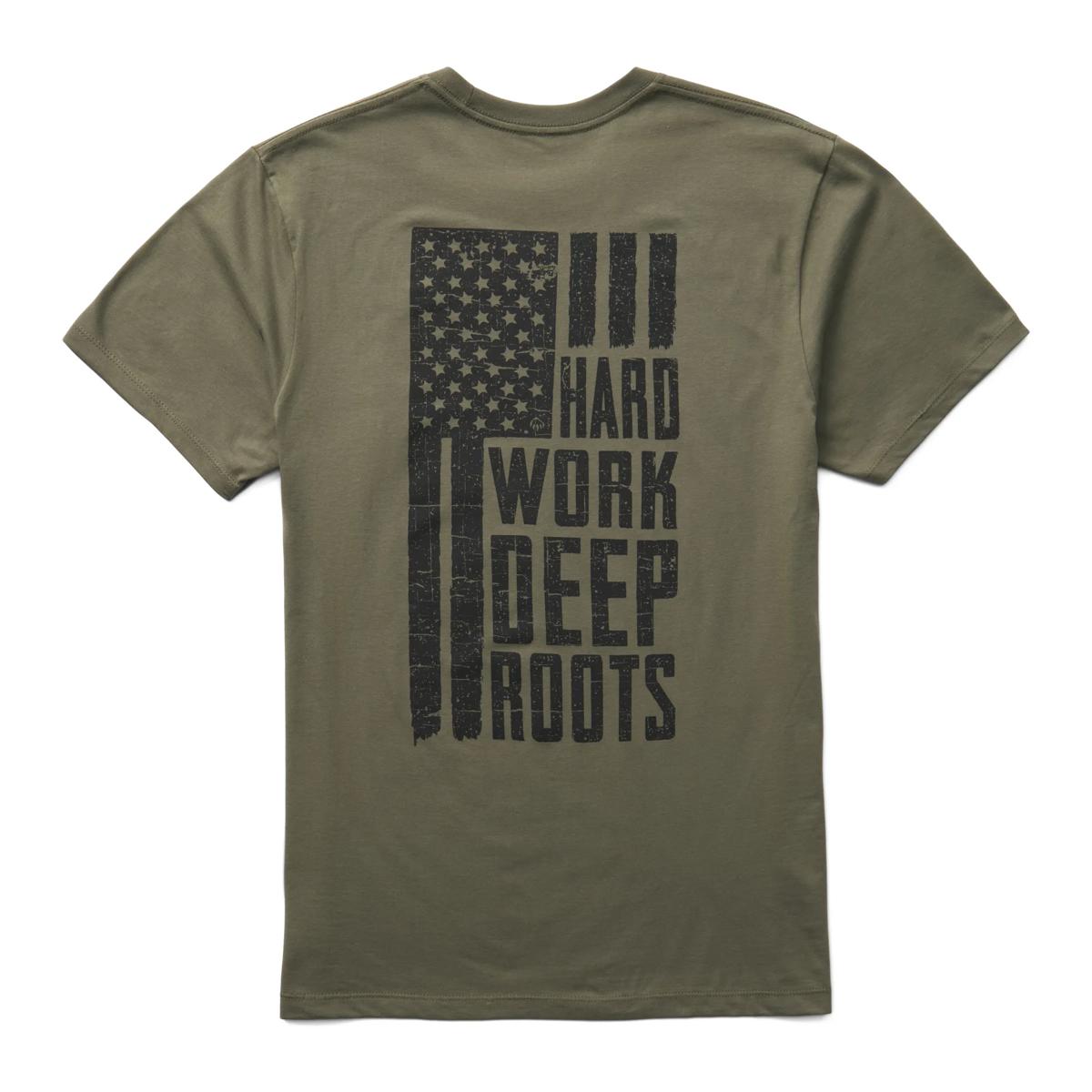 Short Sleeve Americana Graphic Tee, Roots Flag Army Green, dynamic 1