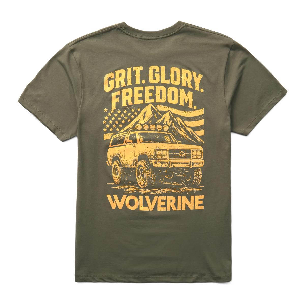 Short Sleeve Americana Graphic Tee, Grit Truck Army Green, dynamic 1