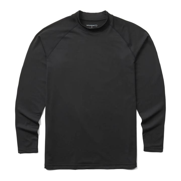 Thermal Mock Neck Baselayer Top, Black, dynamic