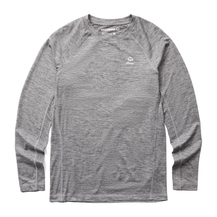 Sun-Stop Performance Long Sleeve Crew, Gunmetal, dynamic