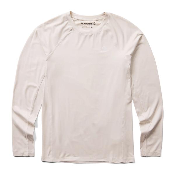 Sun-Stop Performance Long Sleeve Crew, Stone Heather, dynamic