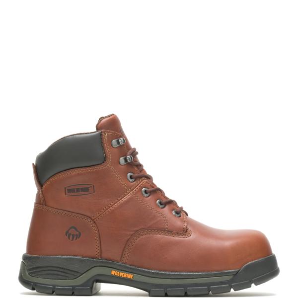Harrison Lace-Up 6" Work Boot, Brown, dynamic