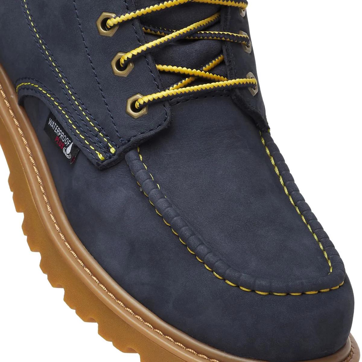 Wolverine x Valiant University of Michigan Floorhand Moc Toe Work Boot, Navy, dynamic 7