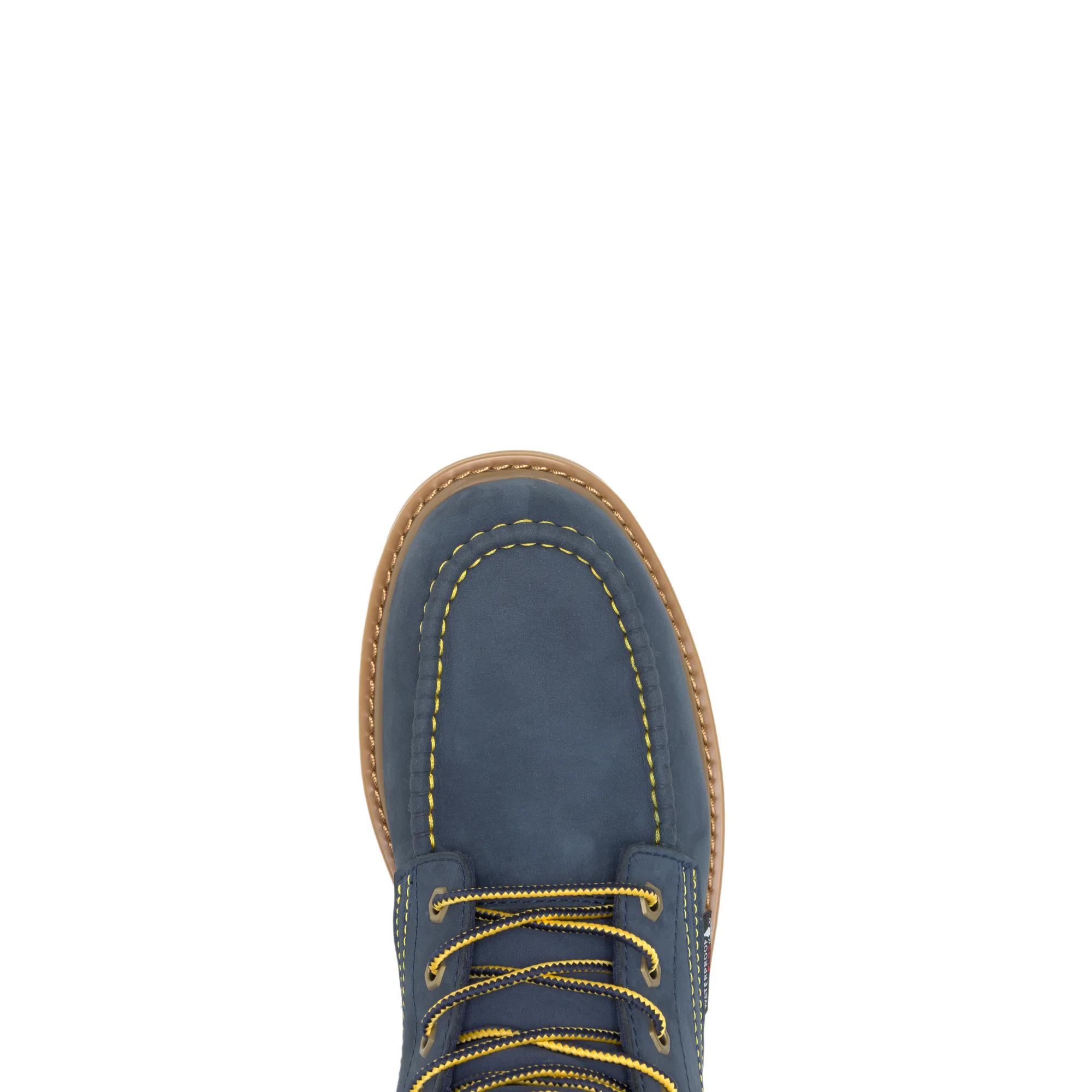 Wolverine x Valiant University of Michigan Floorhand Moc Toe Work Boot, Navy, dynamic 6