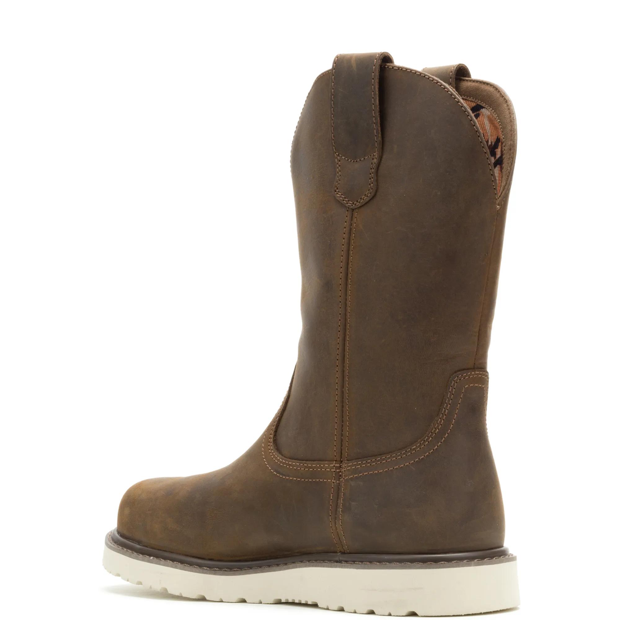 Wolverine x Jordan Davis Bronc Wedge Steel-Toe​ Waterproof Work Wellington, Dark Brown, dynamic 3