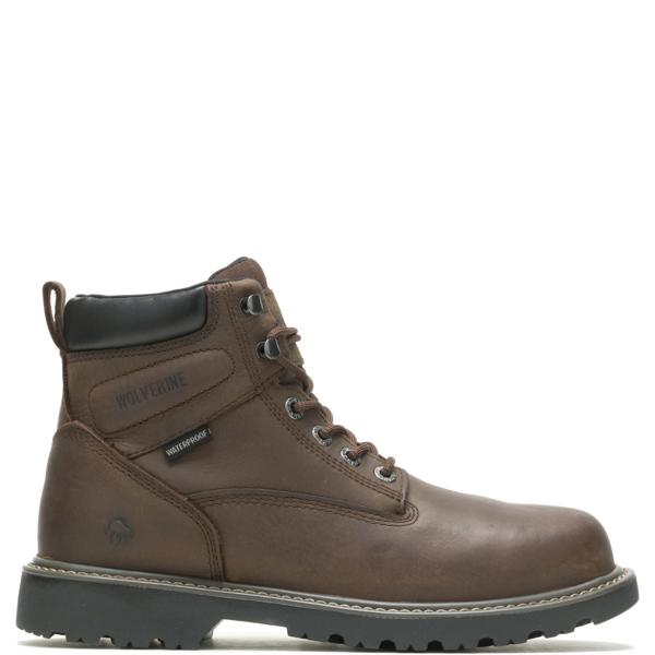 Floorhand Waterproof Steel-Toe 6" Work Boot, Dark Brown, dynamic