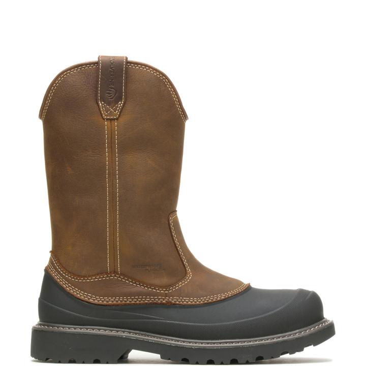 Floorhand Swamp Steel-Toe Work Wellington, Dark Brown, dynamic