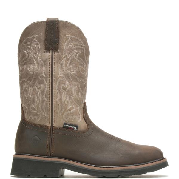 Rancher Waterproof Steel-Toe Work Wellington, Taupe/Brown, dynamic