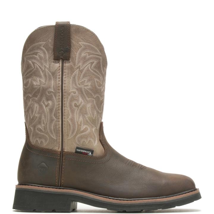 Rancher Waterproof Steel-Toe Work Wellington, Taupe/Brown, dynamic