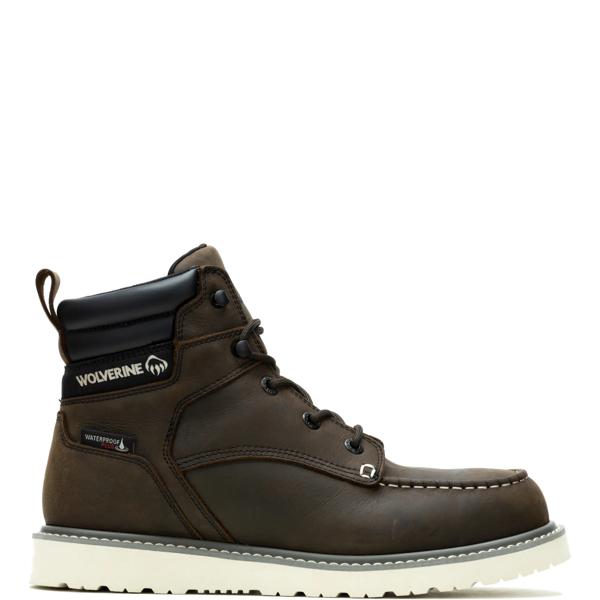 Trade Wedge 6" Moc-Toe Work Boot, Dark Brown, dynamic