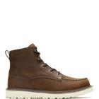 Trade Wedge Unlined 6" Moc-Toe Work Boot, Dark Brown, dynamic 1