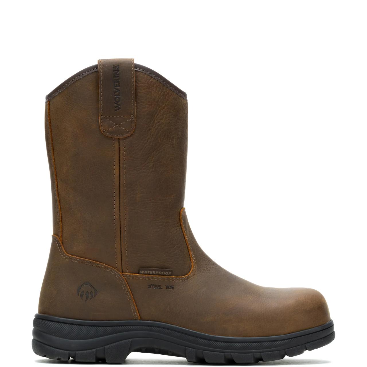 Wolverine Brown Boots with Western Stitching And Steel Toe Men main image 2