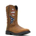 Rancher Flag Steel-Toe Wellington Work Boot, Brown, dynamic 3