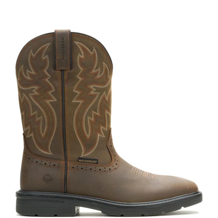 Rancher Level Pull-On Work Wellington, Dark Coffee, dynamic