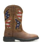 Rancher Flag Wellington Work Boot, Brown, dynamic 1