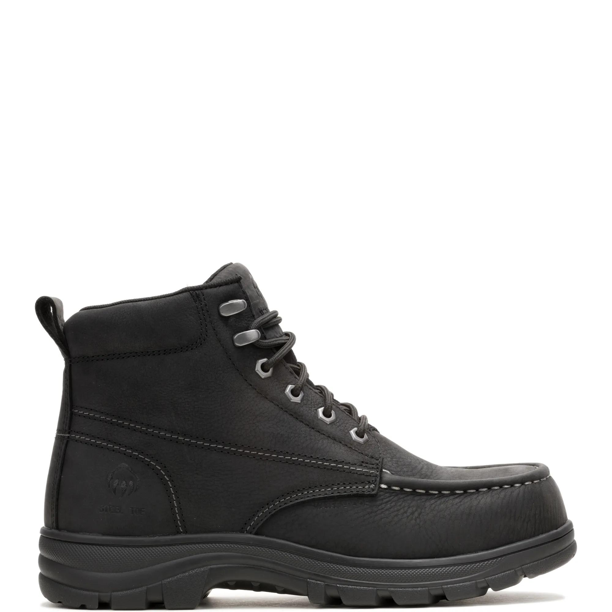 Carlsbad 6" Moc-Toe Steel-Toe Work Boot, Black, dynamic 1