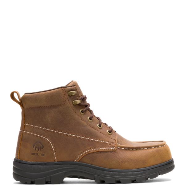 Carlsbad 6" Moc-Toe Steel-Toe Work Boot, Sudan Brown, dynamic