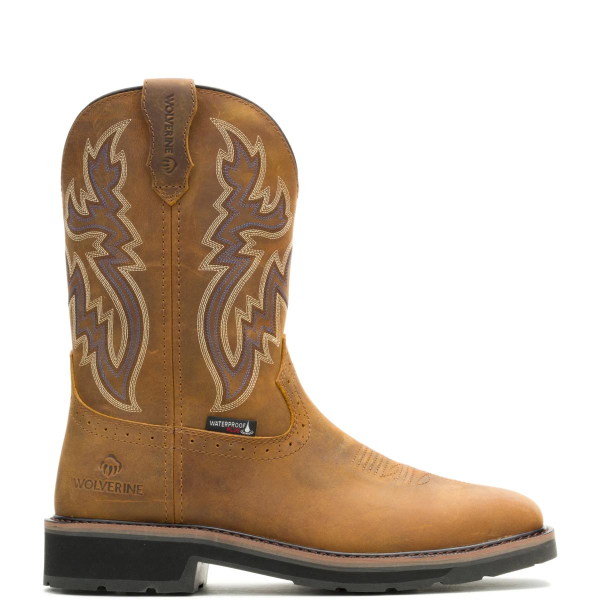 Rancher Pull-On Steel-Toe Work Wellington, Cashew, dynamic 1