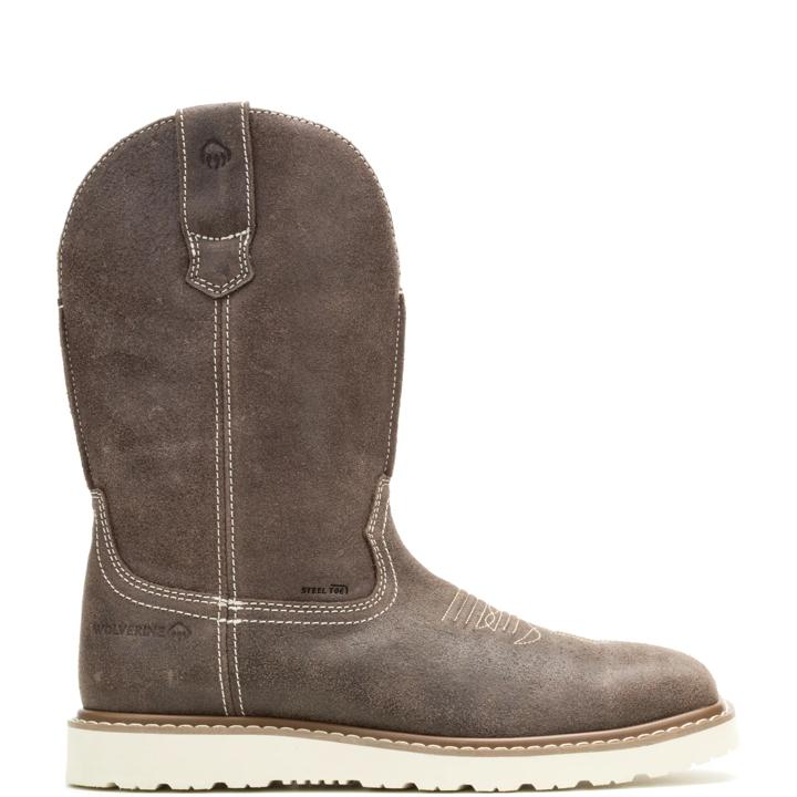 Bronc Wedge Pull-On Steel-Toe Work Wellington, Iron, dynamic