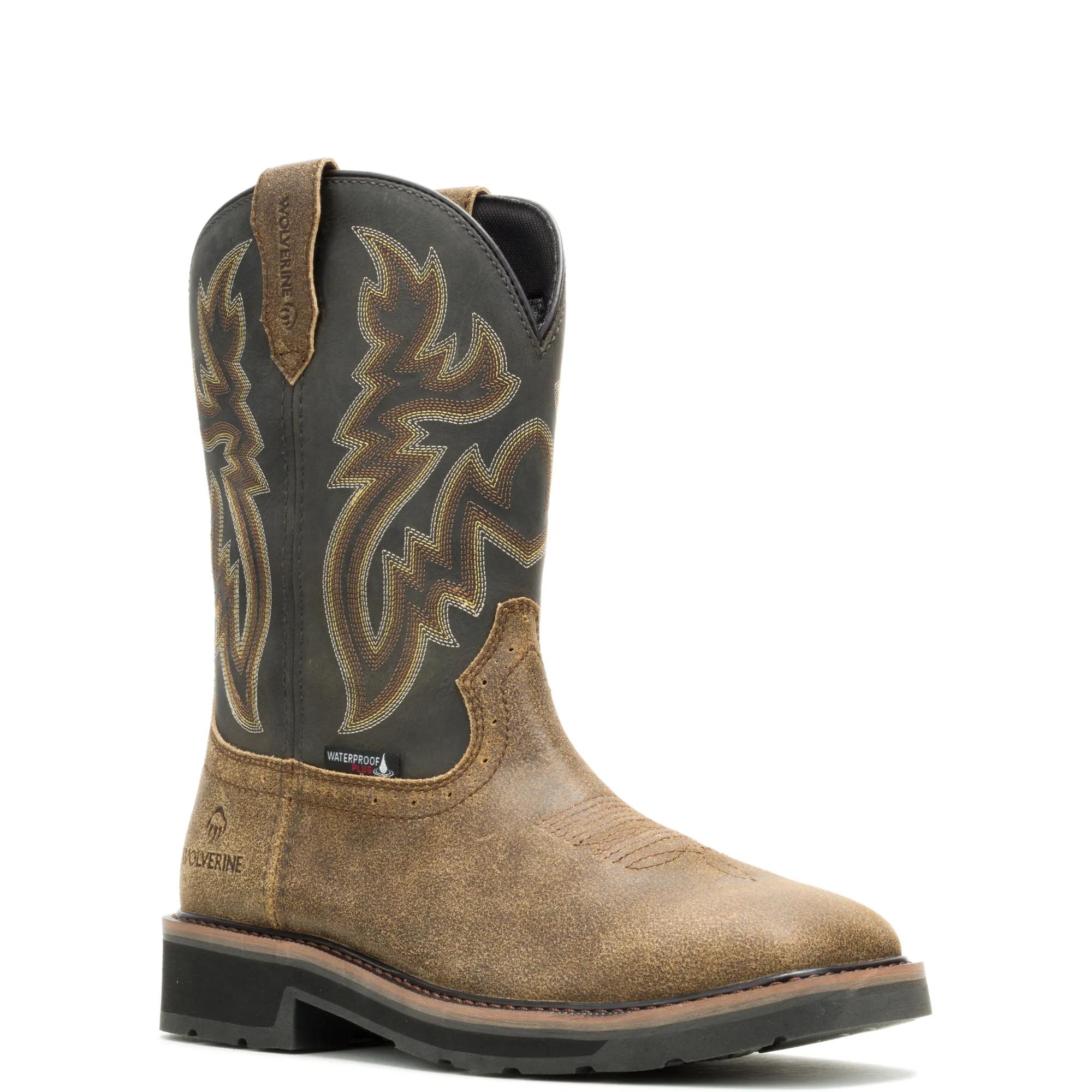Rancher Pull-On Steel-Toe Work Wellington, Black, dynamic 2